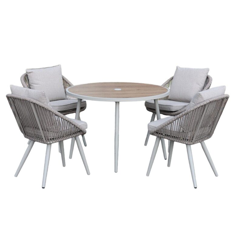 5029936998361 1 Millie 4 Seat Aluminium Garden Dining Set White BG.jpg